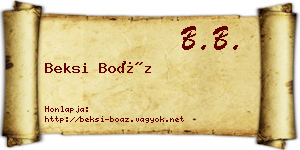 Beksi Boáz névjegykártya